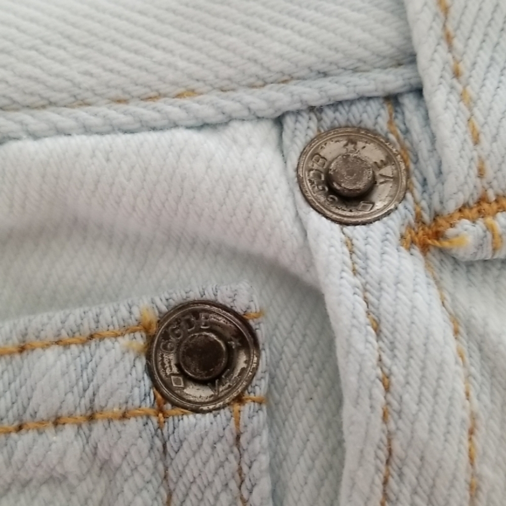 Golden Goose High Rise Boot Cut Jeans Light Wash Bleached Blue Size 26 - Picture 13 of 13